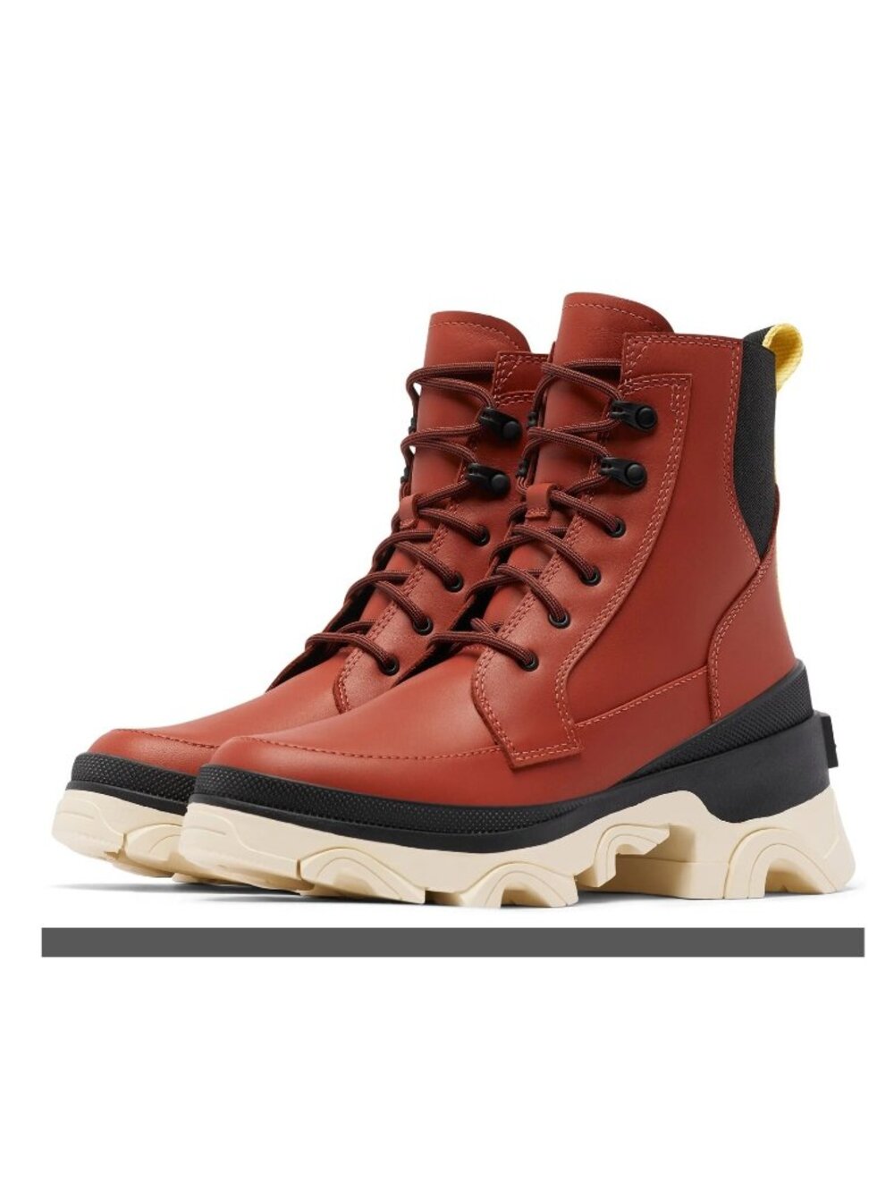 Sorel Women's Brex Lace Up Waterproof Leather Ankle Boots Warp Red Black Size 9
